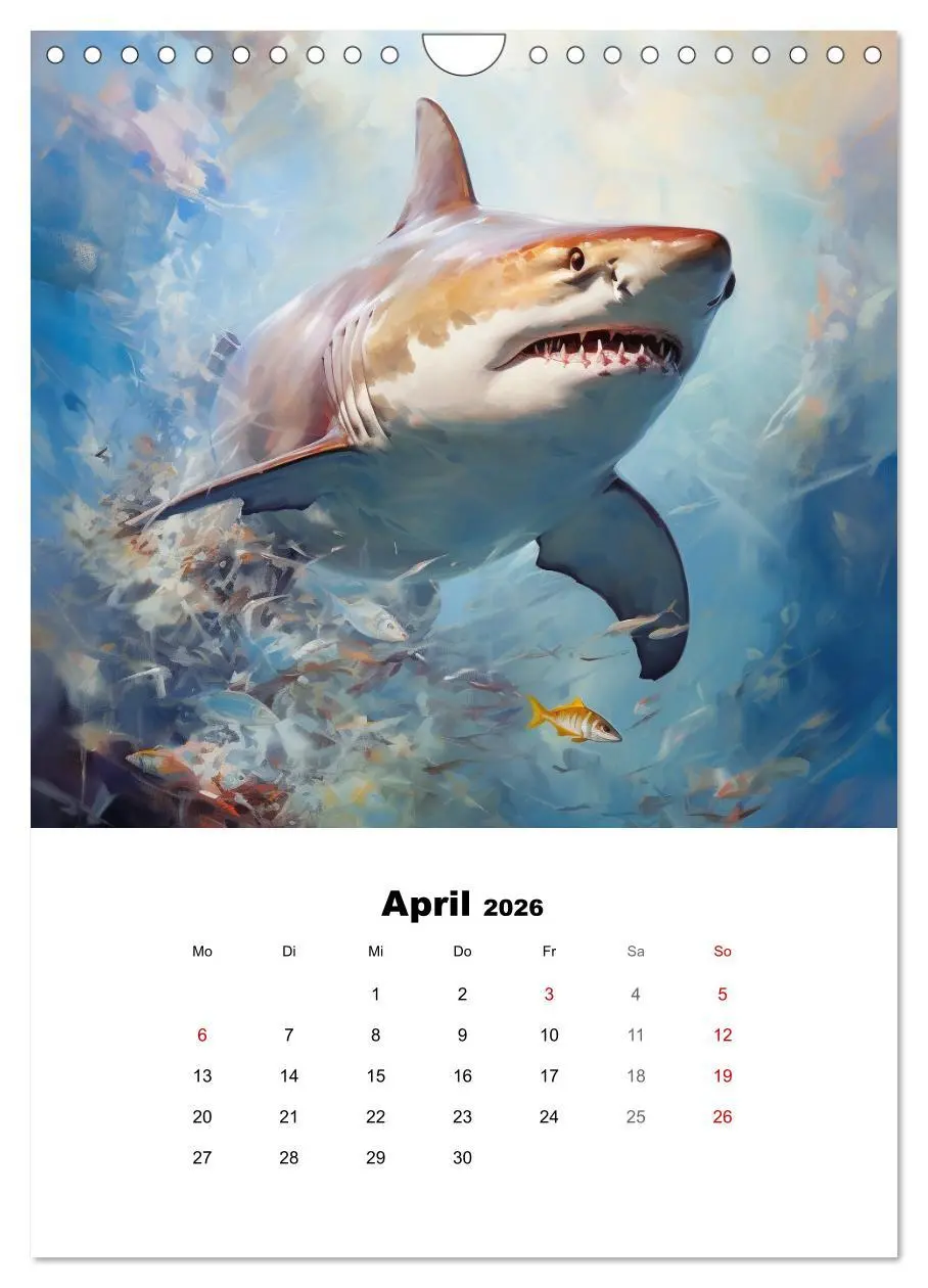 Bild: 9783516309126 | Tanz der Haie. Aquarelle von den Königen der Meere (Wandkalender...