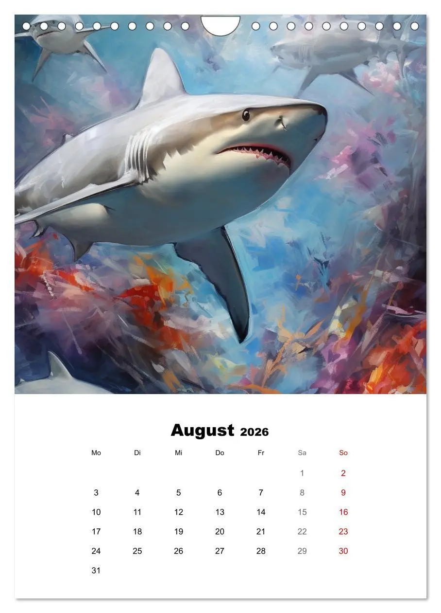 Bild: 9783516309126 | Tanz der Haie. Aquarelle von den Königen der Meere (Wandkalender...