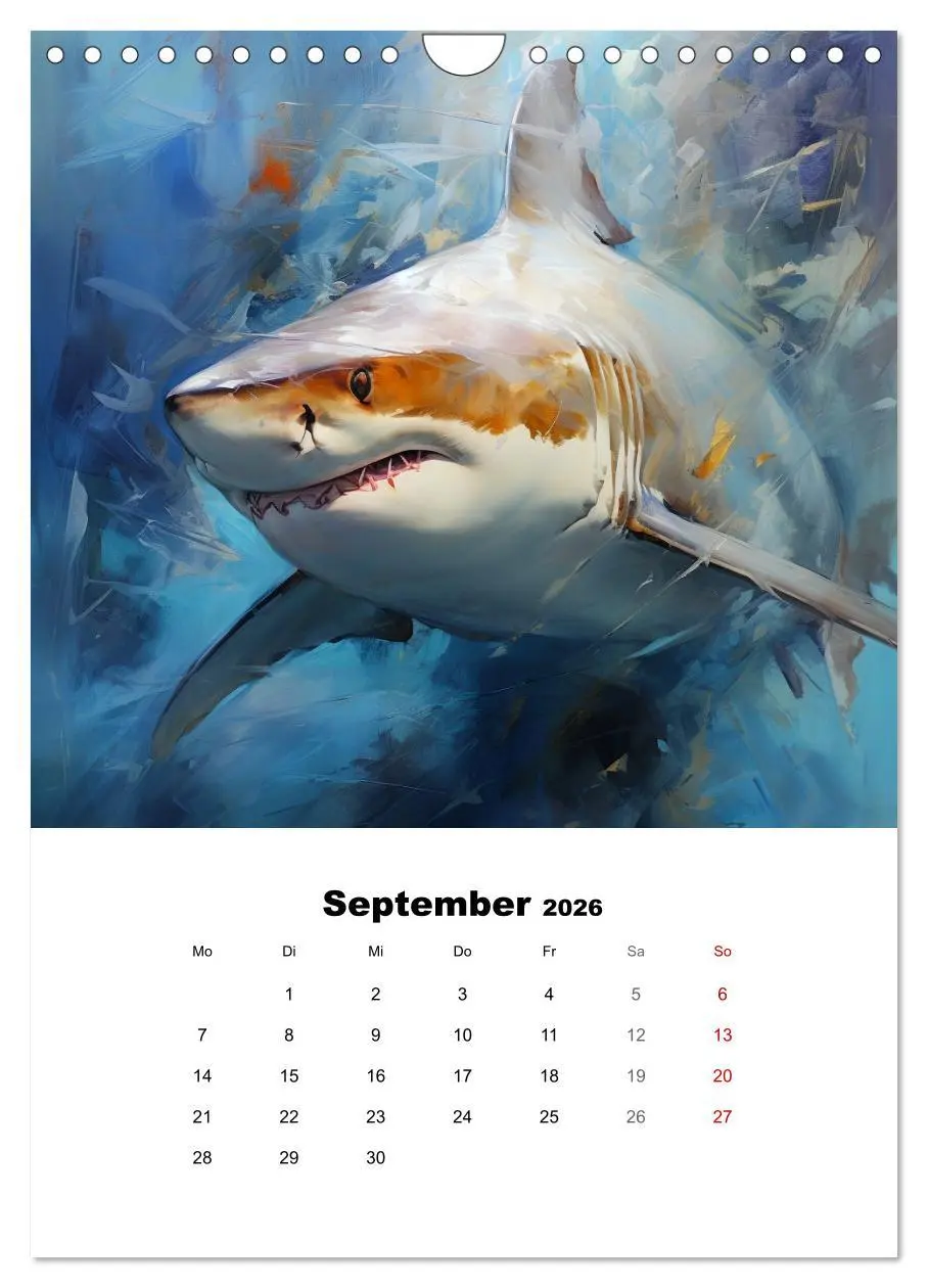 Bild: 9783516309126 | Tanz der Haie. Aquarelle von den Königen der Meere (Wandkalender...