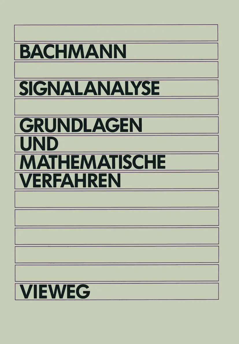 Cover: 9783528049126 | Signalanalyse | Grundlagen und mathematische Verfahren | Bachmann