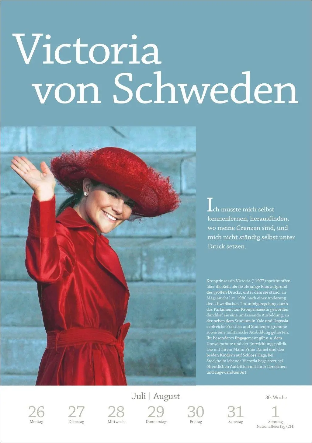 Bild: 9783840039126 | Ich bin Ich Wochen-Kulturkalender 2027 - Gedanken berühmter Frauen