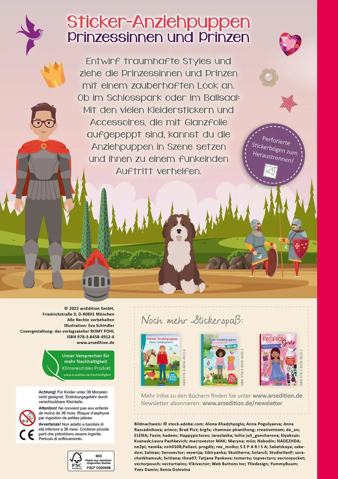 Rückseite: 9783845849126 | Sticker-Anziehpuppen Metallic - Prinzessinnen und Prinzen | Schindler