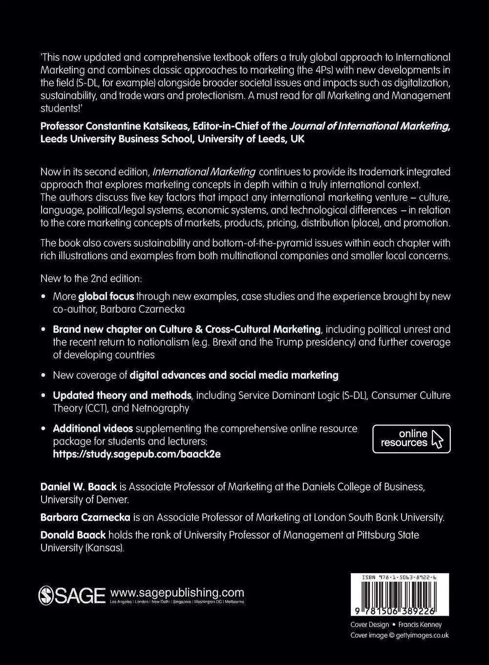 Rückseite: 9781506389226 | International Marketing | Daniel W. Baack (u. a.) | Taschenbuch | 2018