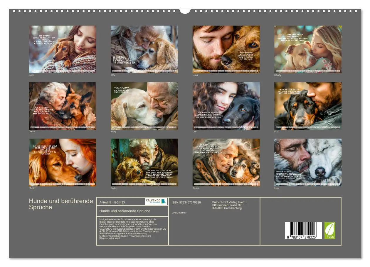 Bild: 9783457379226 | Hunde und berührende Sprüche (hochwertiger Premium Wandkalender...