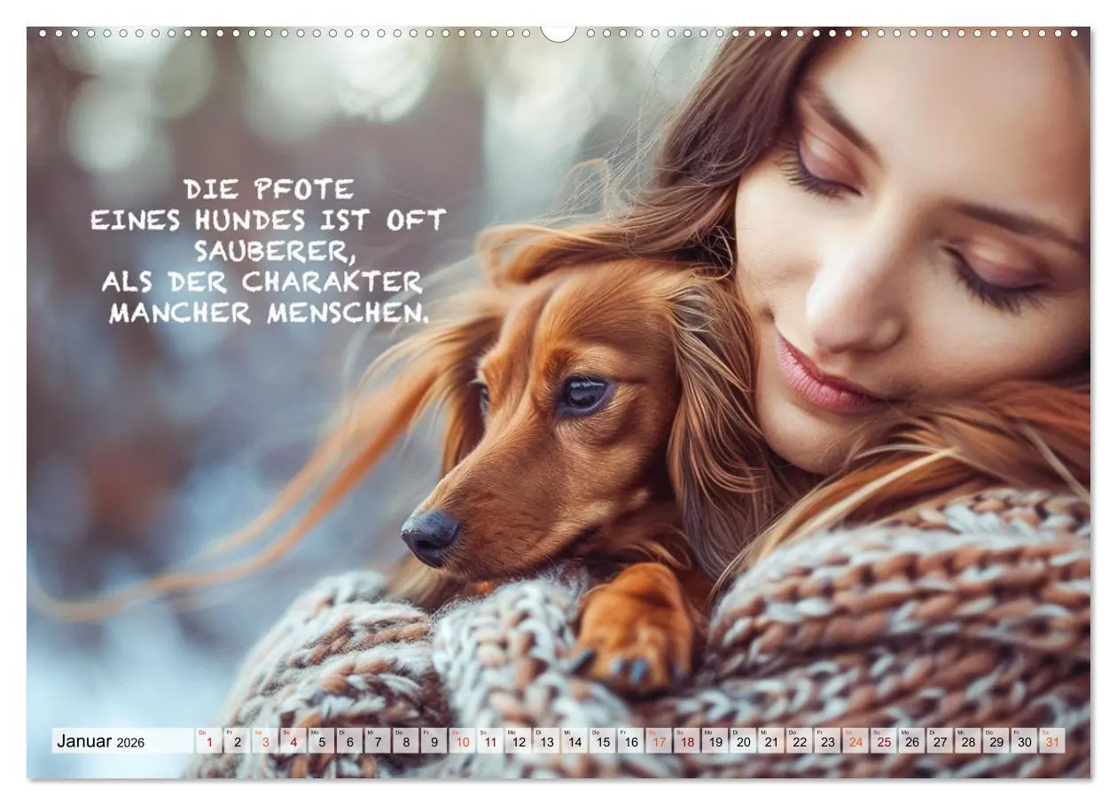 Bild: 9783457379226 | Hunde und berührende Sprüche (hochwertiger Premium Wandkalender...