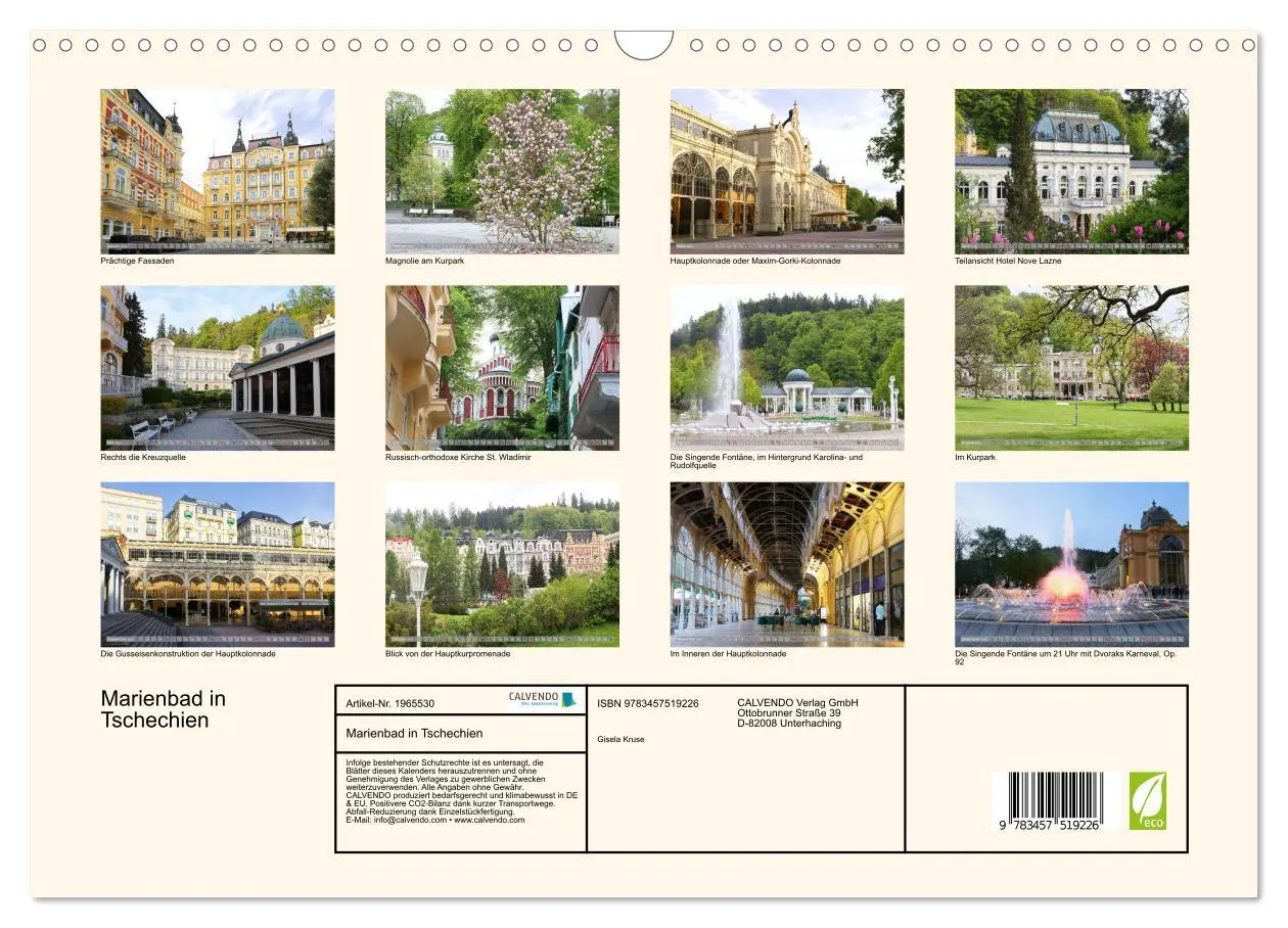 Bild: 9783457519226 | Marienbad in Tschechien (Wandkalender 2026 DIN A3 quer), CALVENDO...