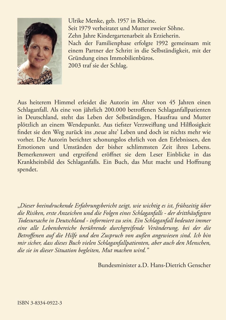 Rückseite: 9783833409226 | Der Einschlag mitten ins Leben | Ulrike Menke | Taschenbuch | 117 S.