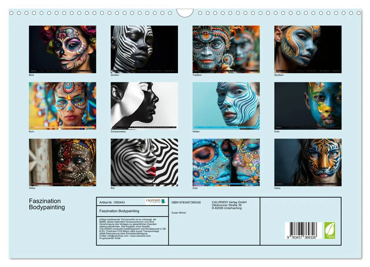 Bild: 9783457369326 | Faszination Bodypainting (Wandkalender 2026 DIN A3 quer), CALVENDO...