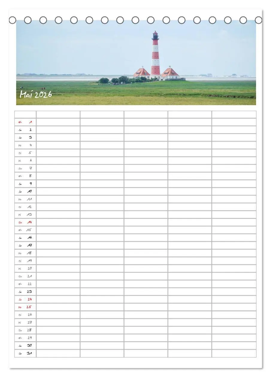 Bild: 9783516389326 | Nordfriesland - Familienplaner (Tischkalender 2026 DIN A5 hoch),...
