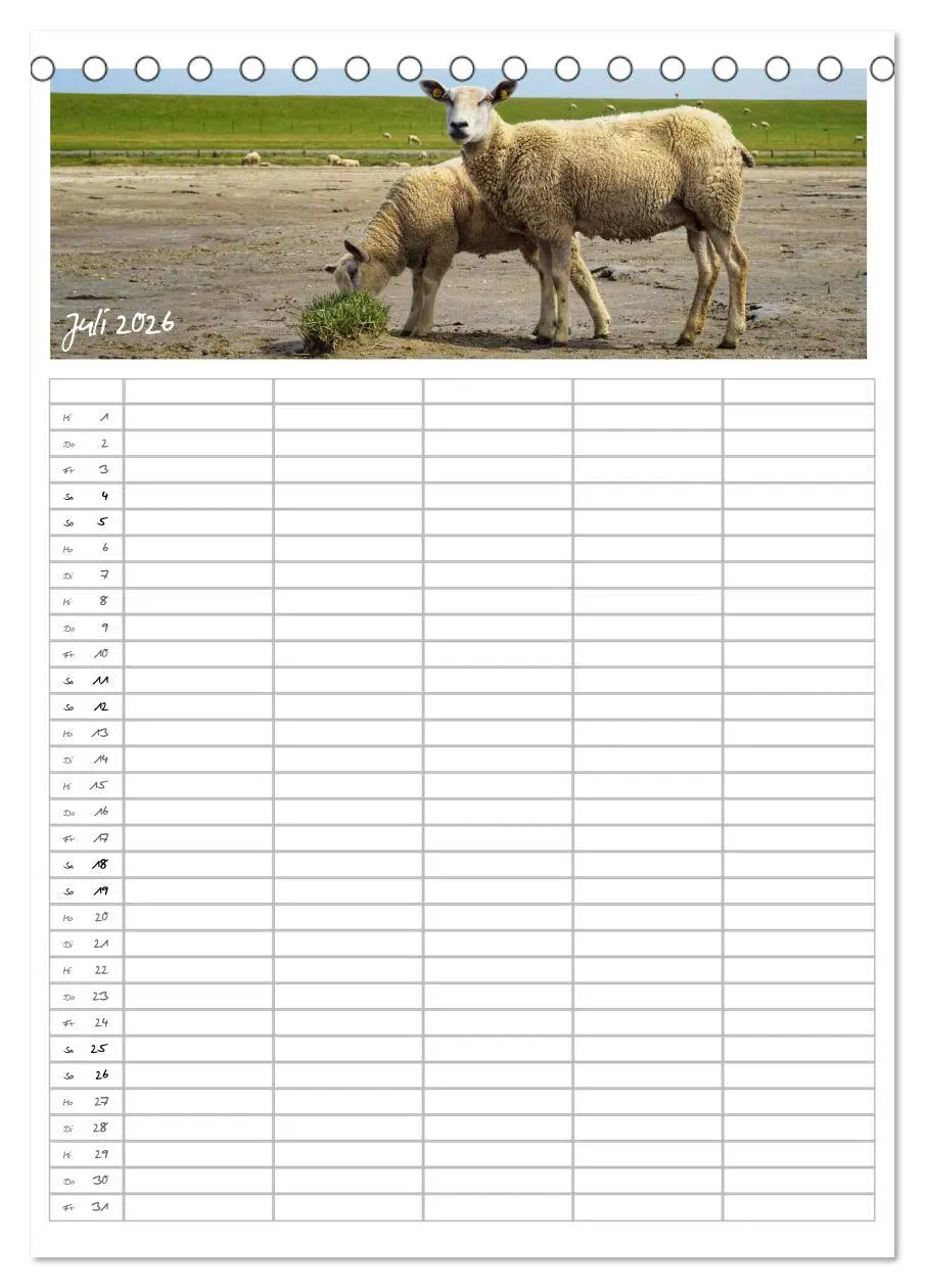Bild: 9783516389326 | Nordfriesland - Familienplaner (Tischkalender 2026 DIN A5 hoch),...
