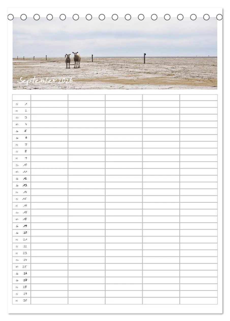 Bild: 9783516389326 | Nordfriesland - Familienplaner (Tischkalender 2026 DIN A5 hoch),...