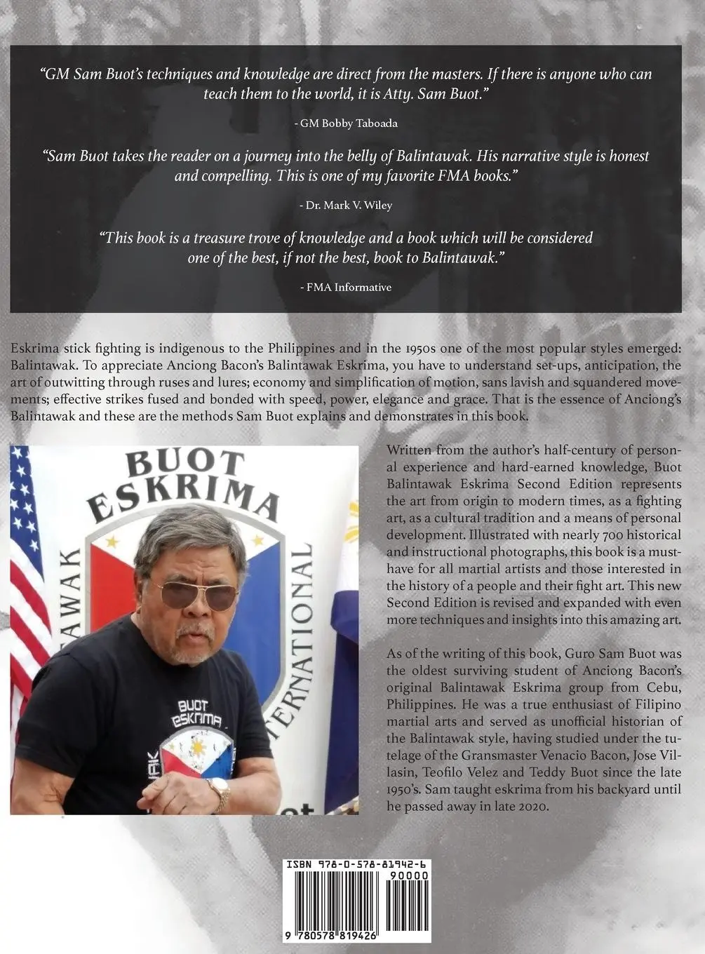 Rückseite: 9780578819426 | Buot Balintawak Eskrima, Second Edition | A Filipino Fighting Art