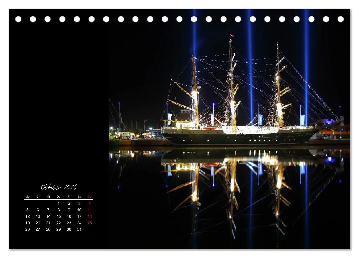 Bild: 9783516209426 | Bremerhaven Nights (Tischkalender 2026 DIN A5 quer), CALVENDO...