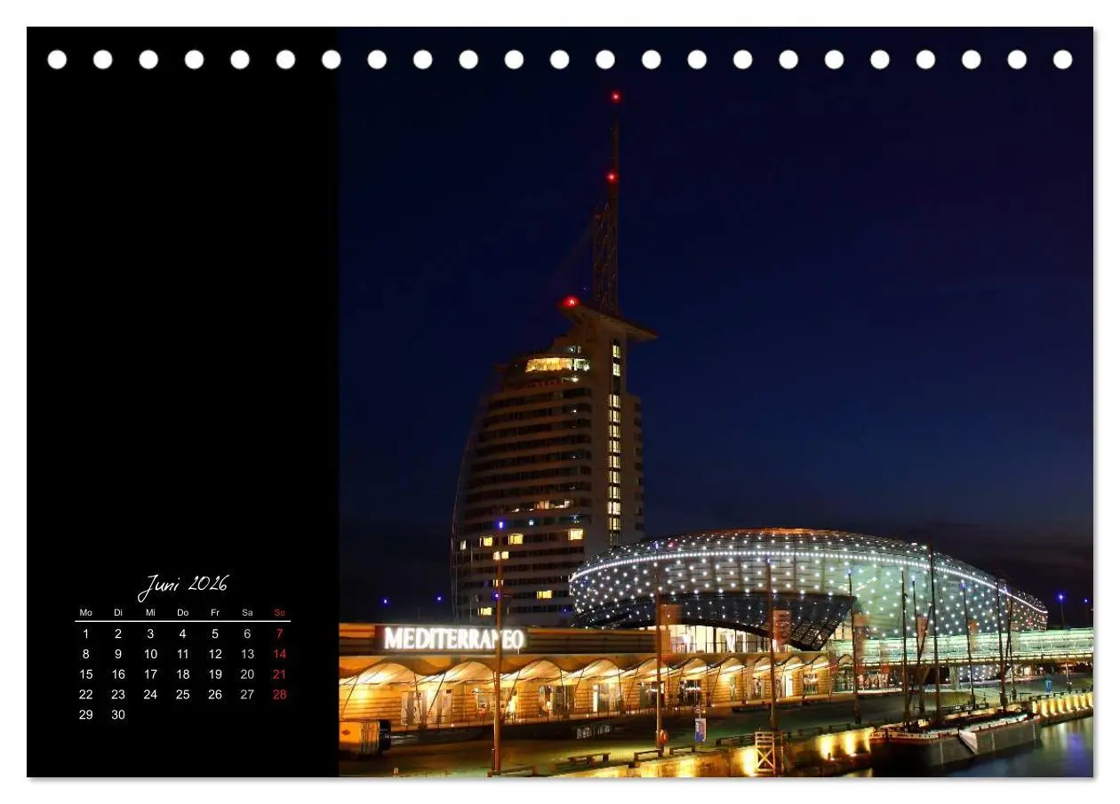 Bild: 9783516209426 | Bremerhaven Nights (Tischkalender 2026 DIN A5 quer), CALVENDO...