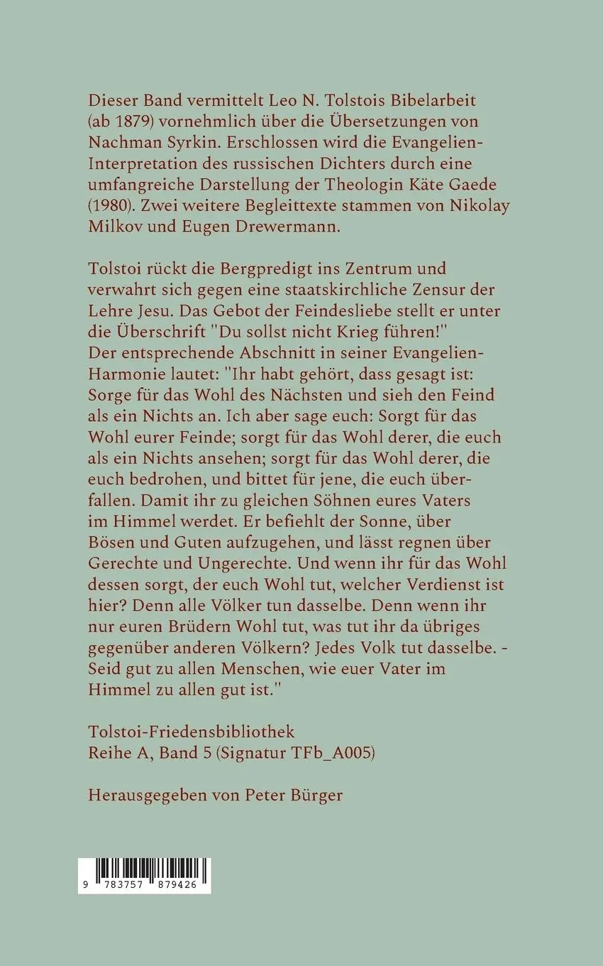 Rückseite: 9783757879426 | Das Evangelium | Leo N. Tolstoi | Taschenbuch | 412 S. | Deutsch