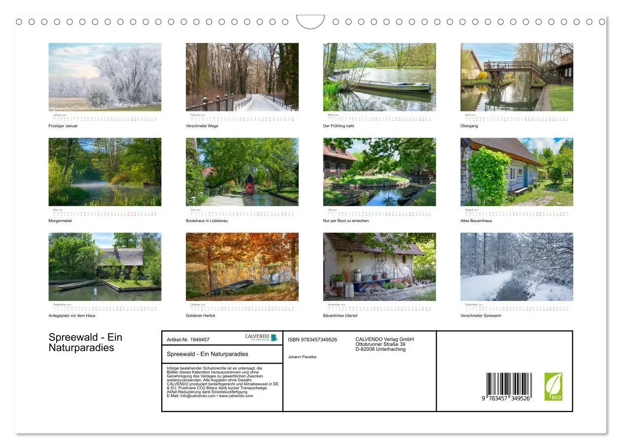 Bild: 9783457349526 | Spreewald - Ein Naturparadies (Wandkalender 2026 DIN A3 quer),...