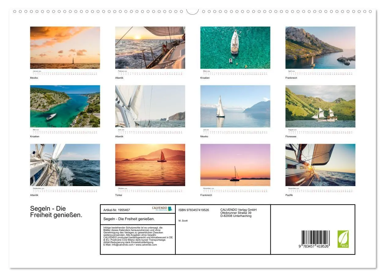 Bild: 9783457419526 | Segeln - Die Freiheit genießen. (hochwertiger Premium Wandkalender...