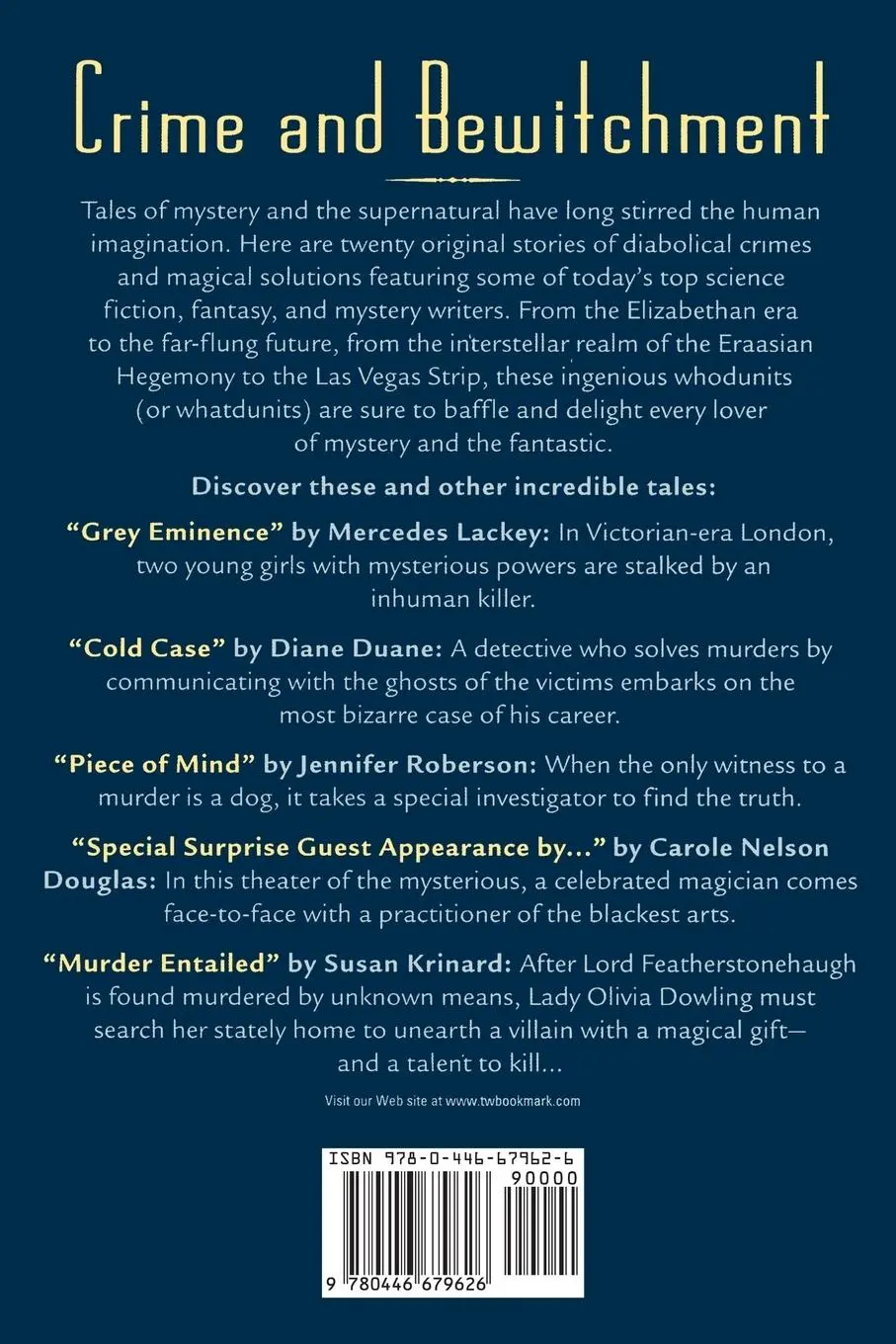 Rückseite: 9780446679626 | Murder by Magic | Twenty Tales of Crime and the Supernatural | Edghill