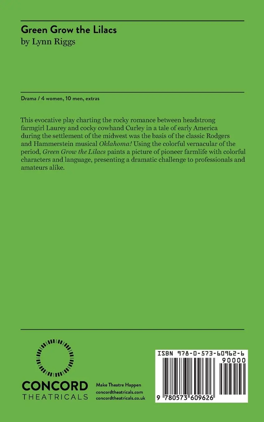 Rückseite: 9780573609626 | Green Grow the Lilacs | Lynn Riggs | Taschenbuch | Englisch | 2010