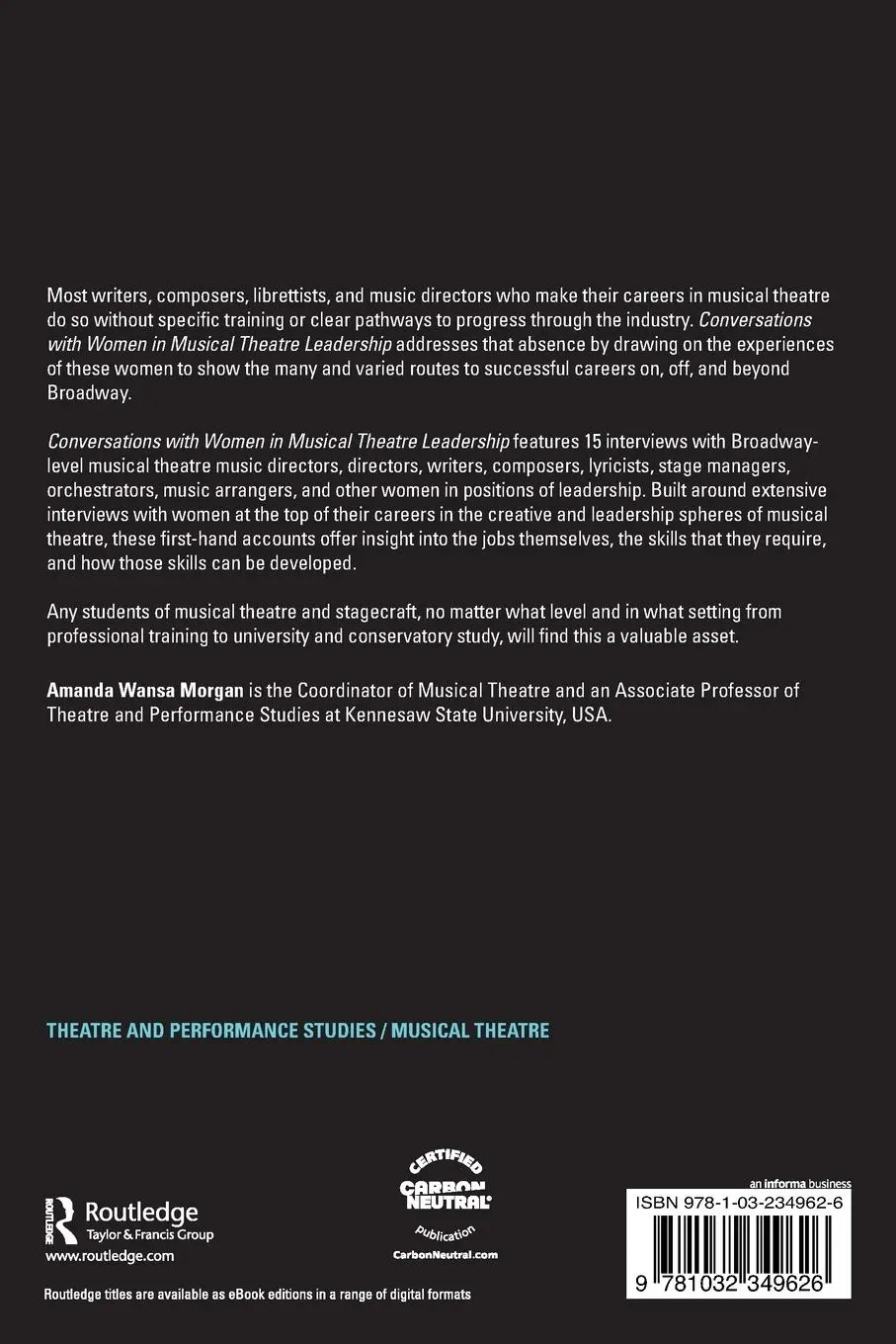 Rückseite: 9781032349626 | Conversations with Women in Musical Theatre Leadership | Morgan | Buch
