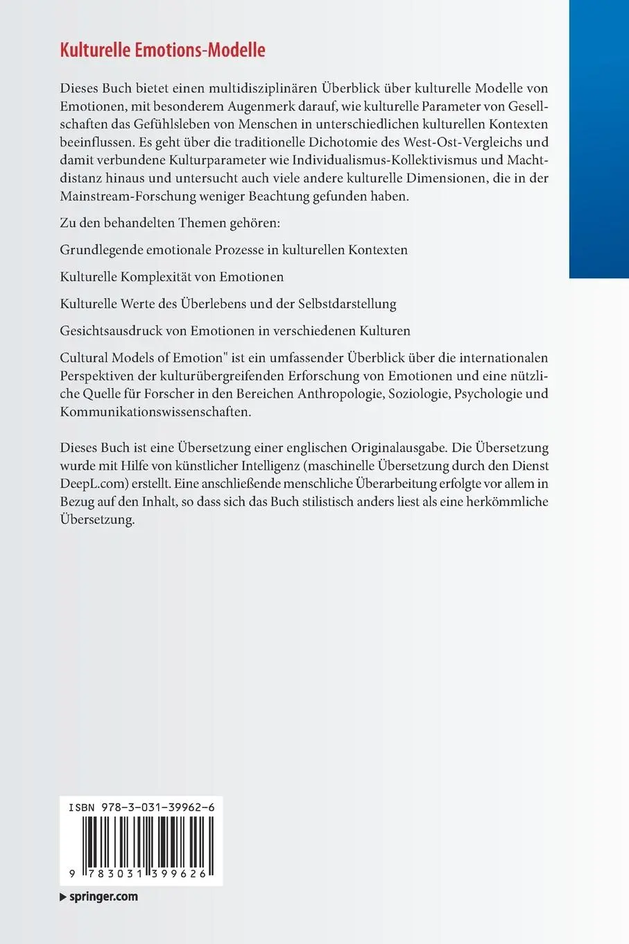 Rückseite: 9783031399626 | Kulturelle Emotions-Modelle | Victor Karandashev | Taschenbuch | xix