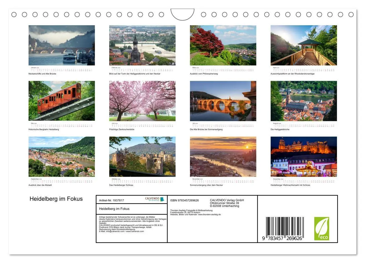 Bild: 9783457269626 | Heidelberg im Fokus (Wandkalender 2026 DIN A4 quer), CALVENDO...