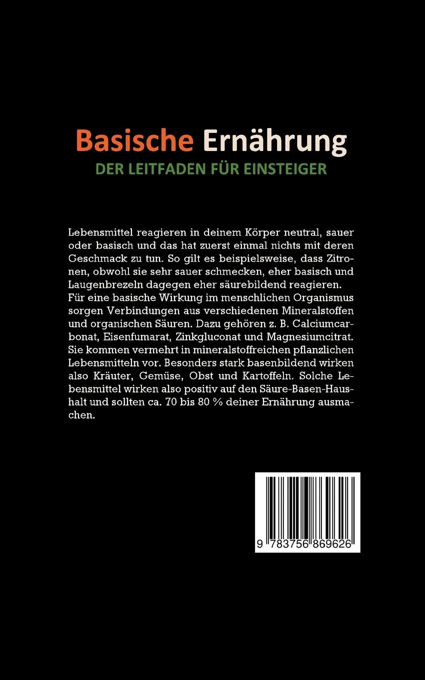 Rückseite: 9783756869626 | Basische Ernährung - Der Leitfaden für Einsteiger | Mariam Priet
