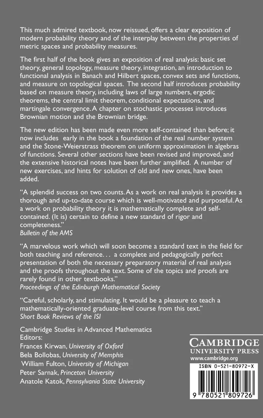 Rückseite: 9780521809726 | Real Analysis and Probability | R. M. Dudley (u. a.) | Buch | Englisch