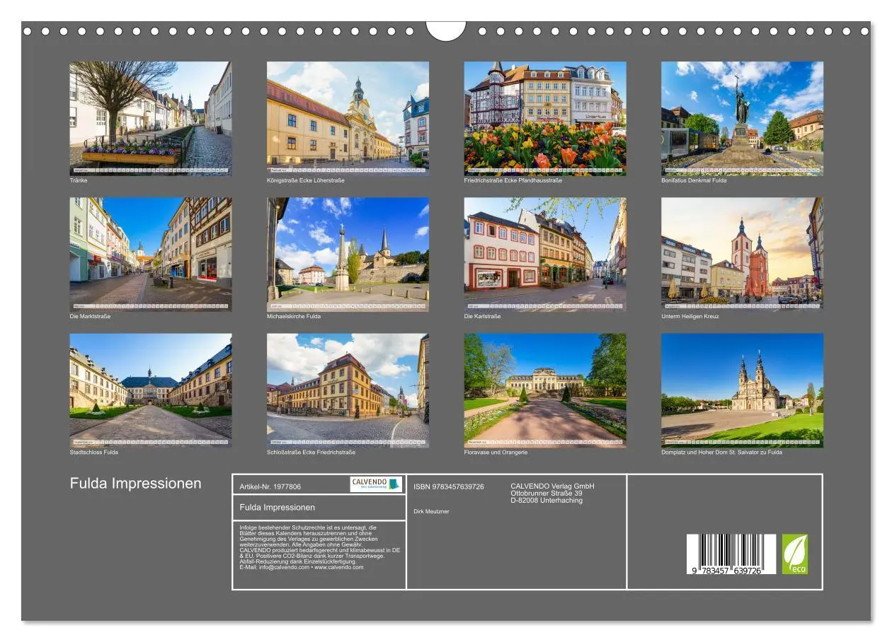 Bild: 9783457639726 | Fulda Impressionen (Wandkalender 2026 DIN A3 quer), CALVENDO...