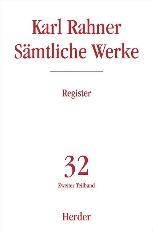 Cover: 9783451379826 | Karl Rahner Sämtliche Werke. Tl.2 | Register | Karl Rahner | Buch
