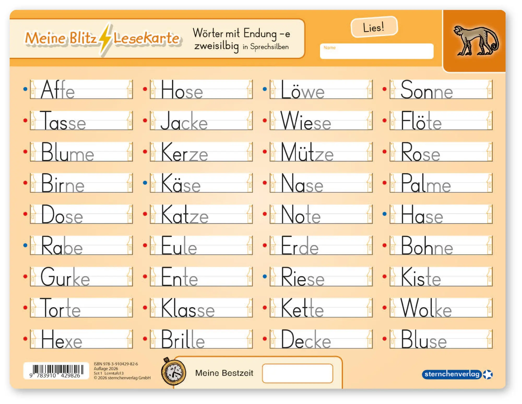 Bild: 9783910429826 | Meine Blitzlesekarten Set 1 zur Leseförderung (4 Lerntafeln mit Stift)