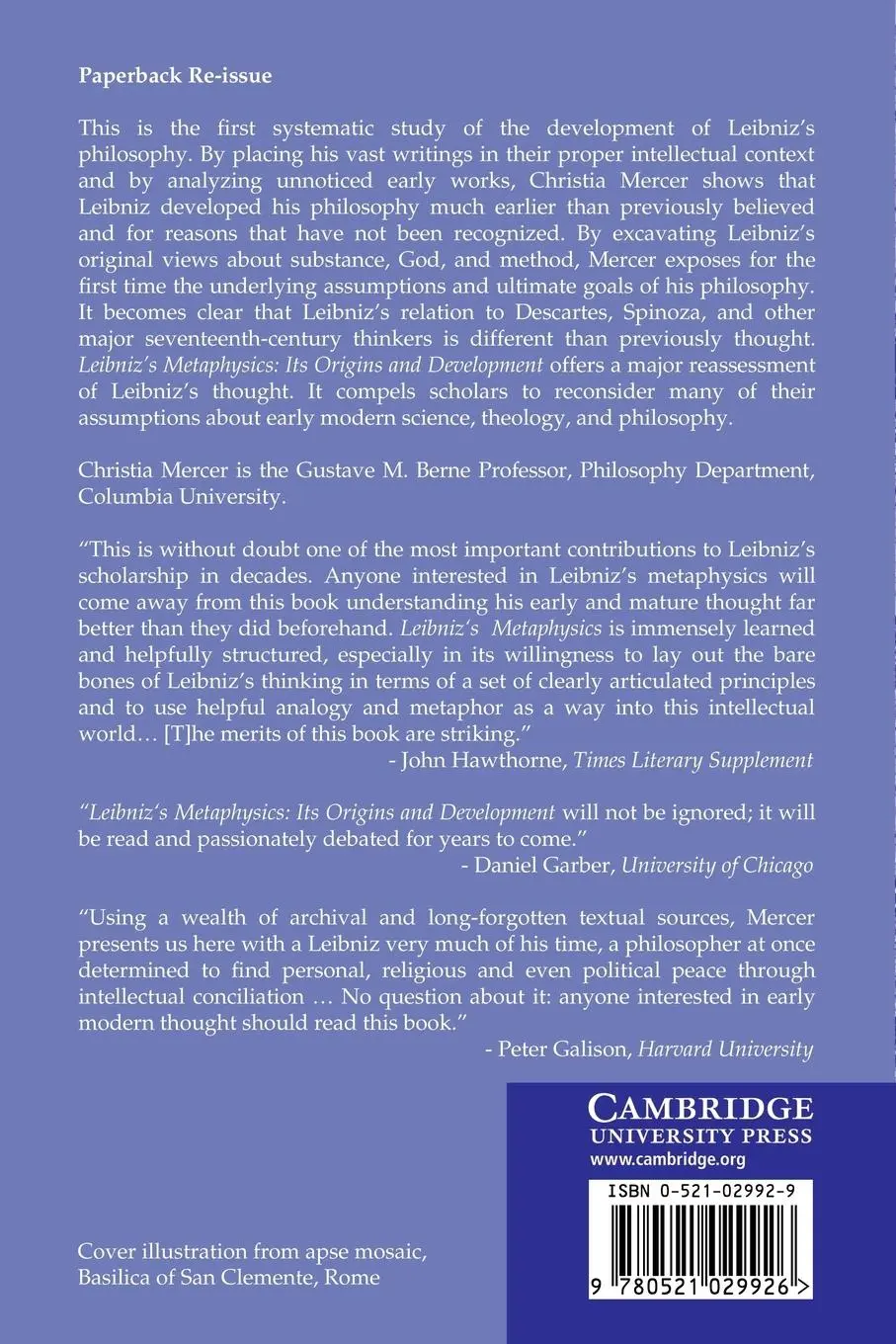 Rückseite: 9780521029926 | Leibniz's Metaphysics | Its Origins and Development | Christia Mercer