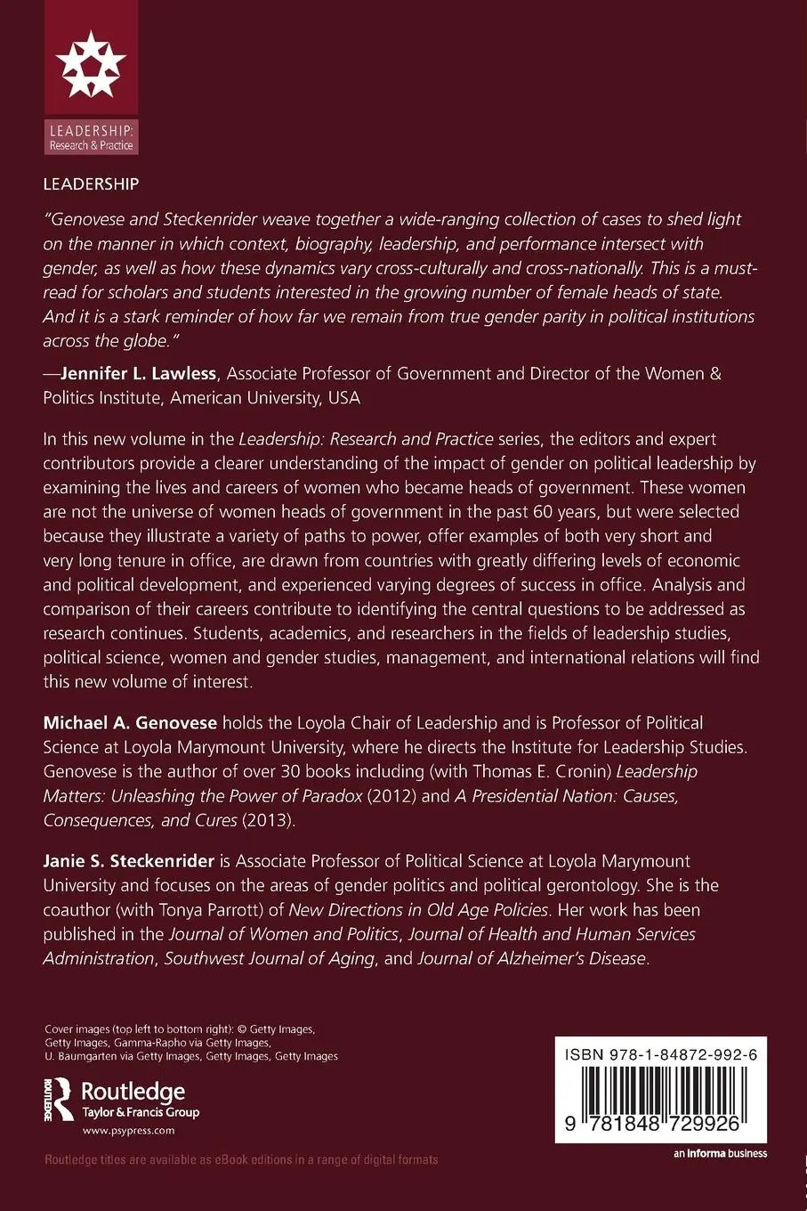 Rückseite: 9781848729926 | Women as Political Leaders | Studies in Gender and Governing | Buch