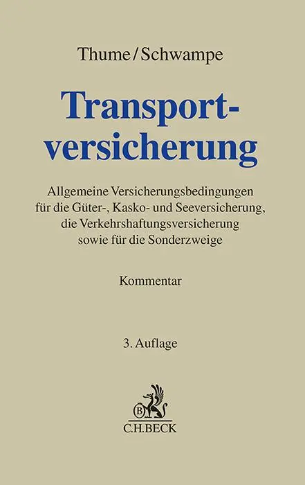 Cover: 9783406749926 | Transportversicherung | Karl-Heinz Thume (u. a.) | Buch | LVIII | 2024