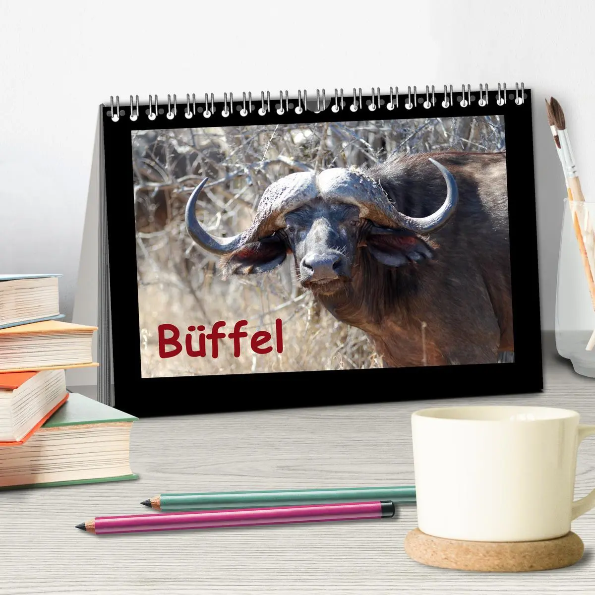 Bild: 9783516019926 | Büffel (Tischkalender 2026 DIN A5 quer), CALVENDO Monatskalender | Ohm