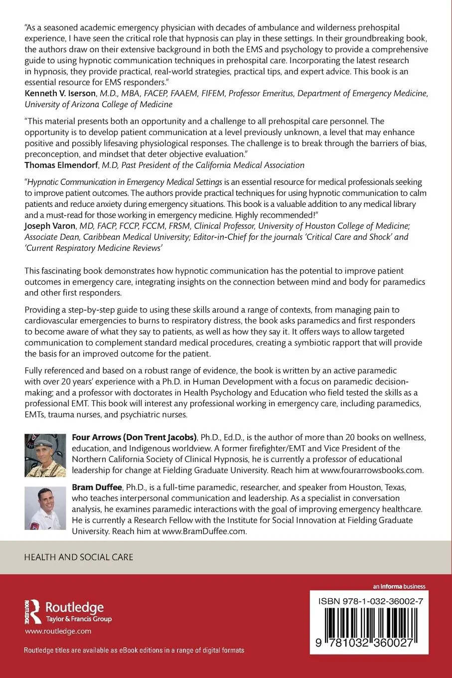 Rückseite: 9781032360027 | Hypnotic Communication in Emergency Medical Settings | Jacobs (u. a.)