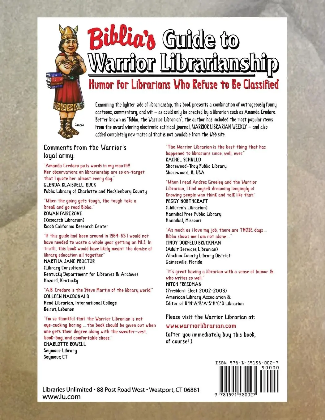 Rückseite: 9781591580027 | Biblia's Guide to Warrior Librarianship | Amanda Credaro | Taschenbuch