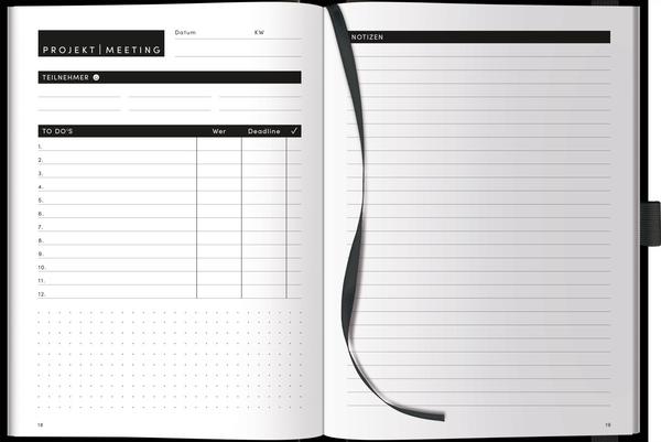 Bild: 9783731890027 | Projekt-Meeting Planer Black | Verlag Korsch | Buch | 200 S. | Deutsch