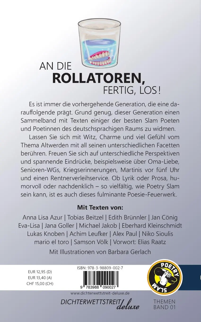 Rückseite: 9783988090027 | An die Rollatoren, fertig, los! | Elias Raatz (u. a.) | Taschenbuch