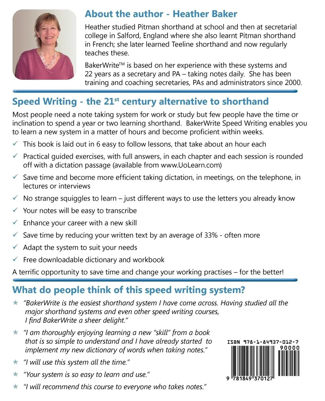 Rückseite: 9781849370127 | Speed Writing, the 21st Century Alternative to Shorthand (Easy 4 Me...
