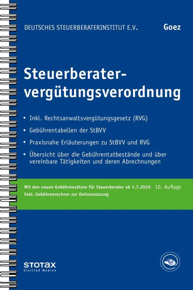 Steuerberatervergütungsverordnung, m. Buch, m. Online-Zugang