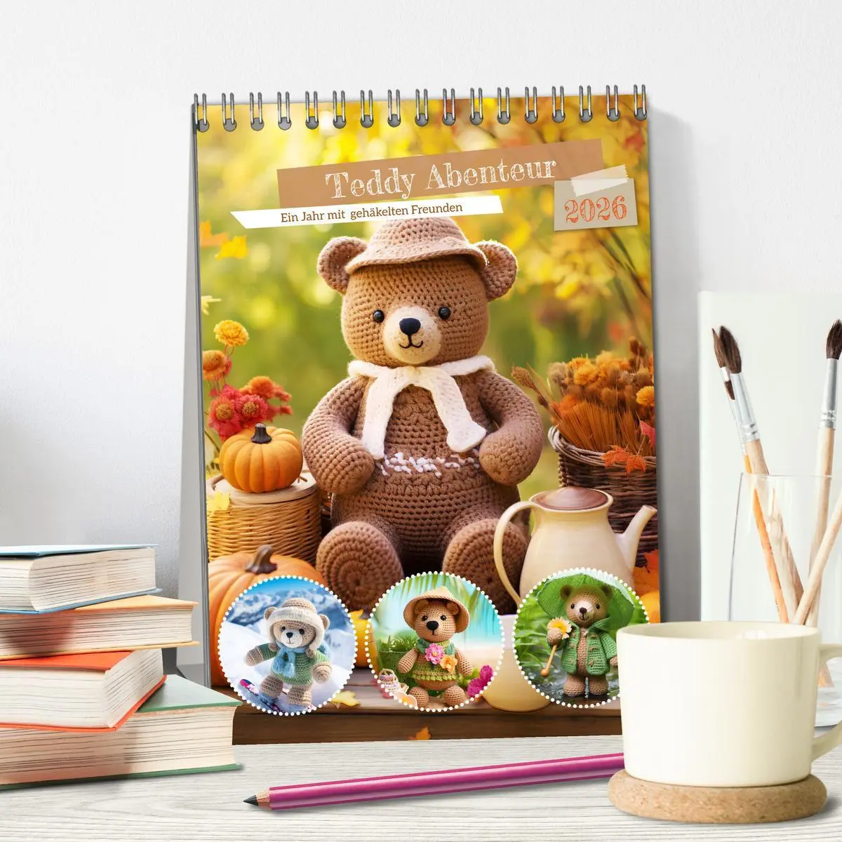 Bild: 9783516290127 | Teddy Abenteur - Ein Jahr mit gehäkelten Freunden (Tischkalender...