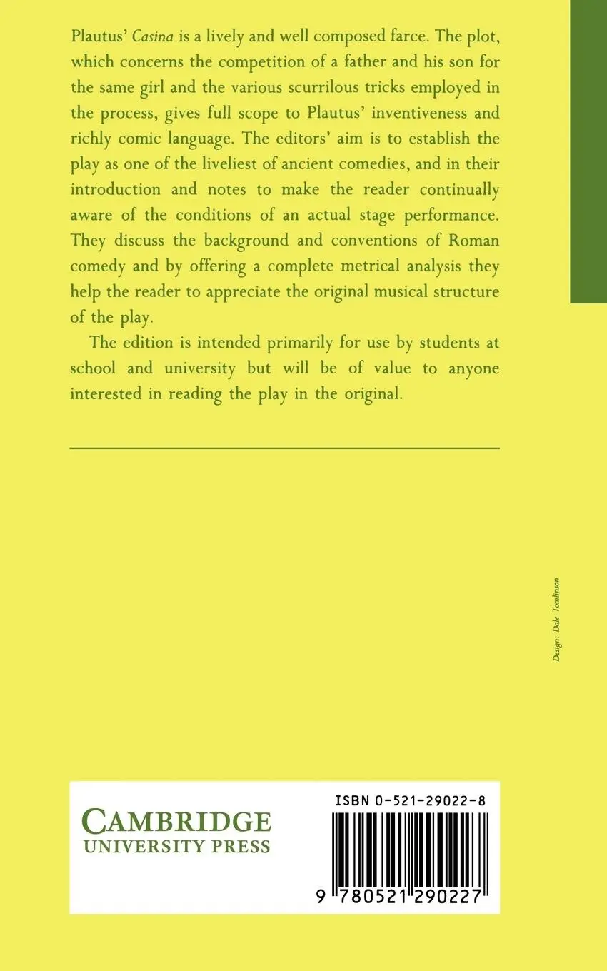 Rückseite: 9780521290227 | Plautus | Casina | Titus Maccius Plautus (u. a.) | Taschenbuch | 2004