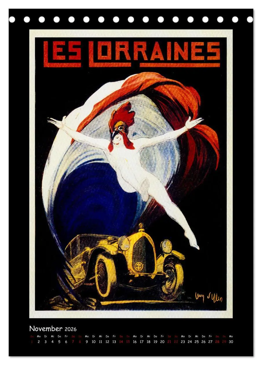 Bild: 9783516350227 | Historische Automobilplakate (Tischkalender 2026 DIN A5 hoch),...