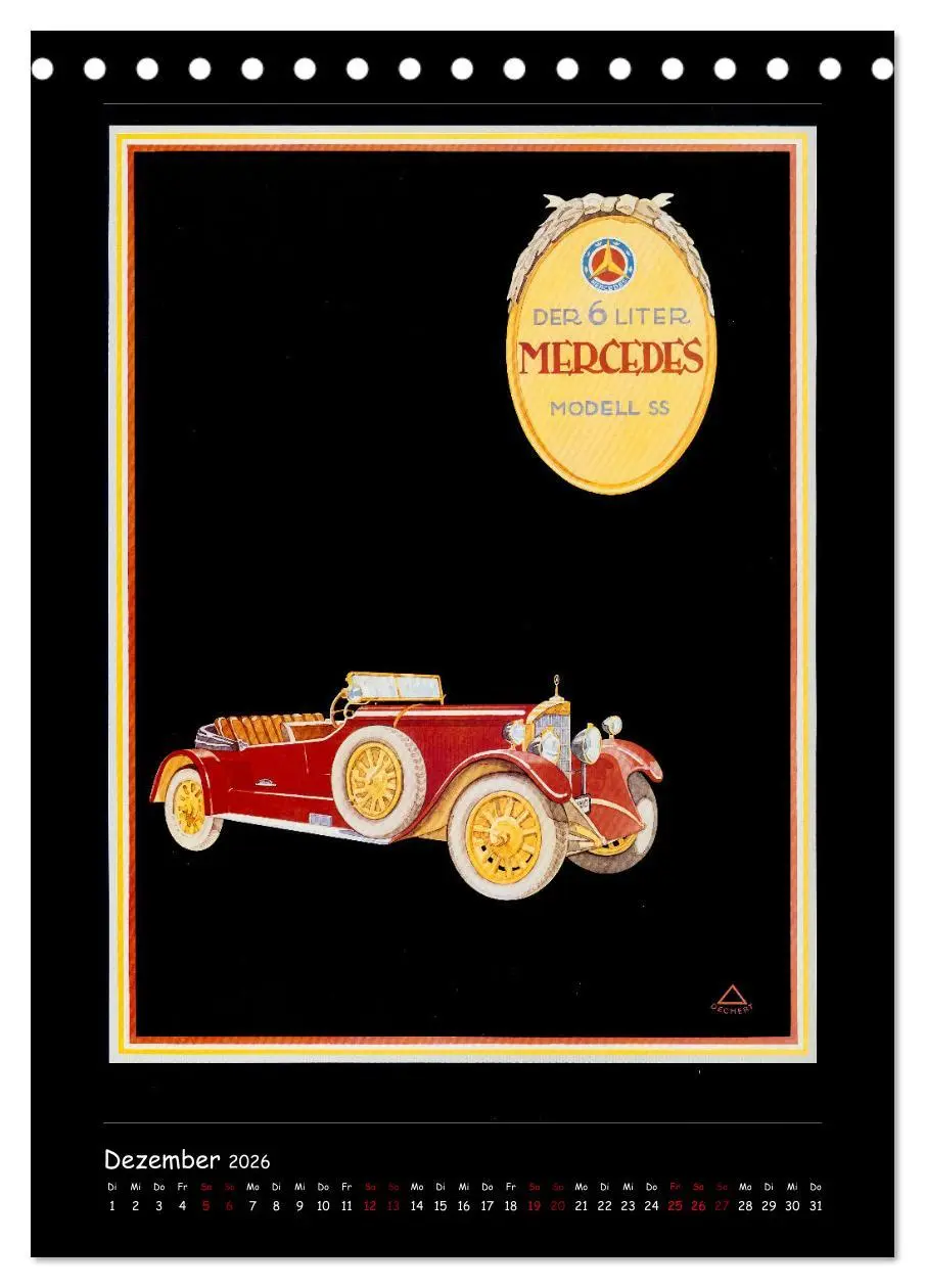 Bild: 9783516350227 | Historische Automobilplakate (Tischkalender 2026 DIN A5 hoch),...