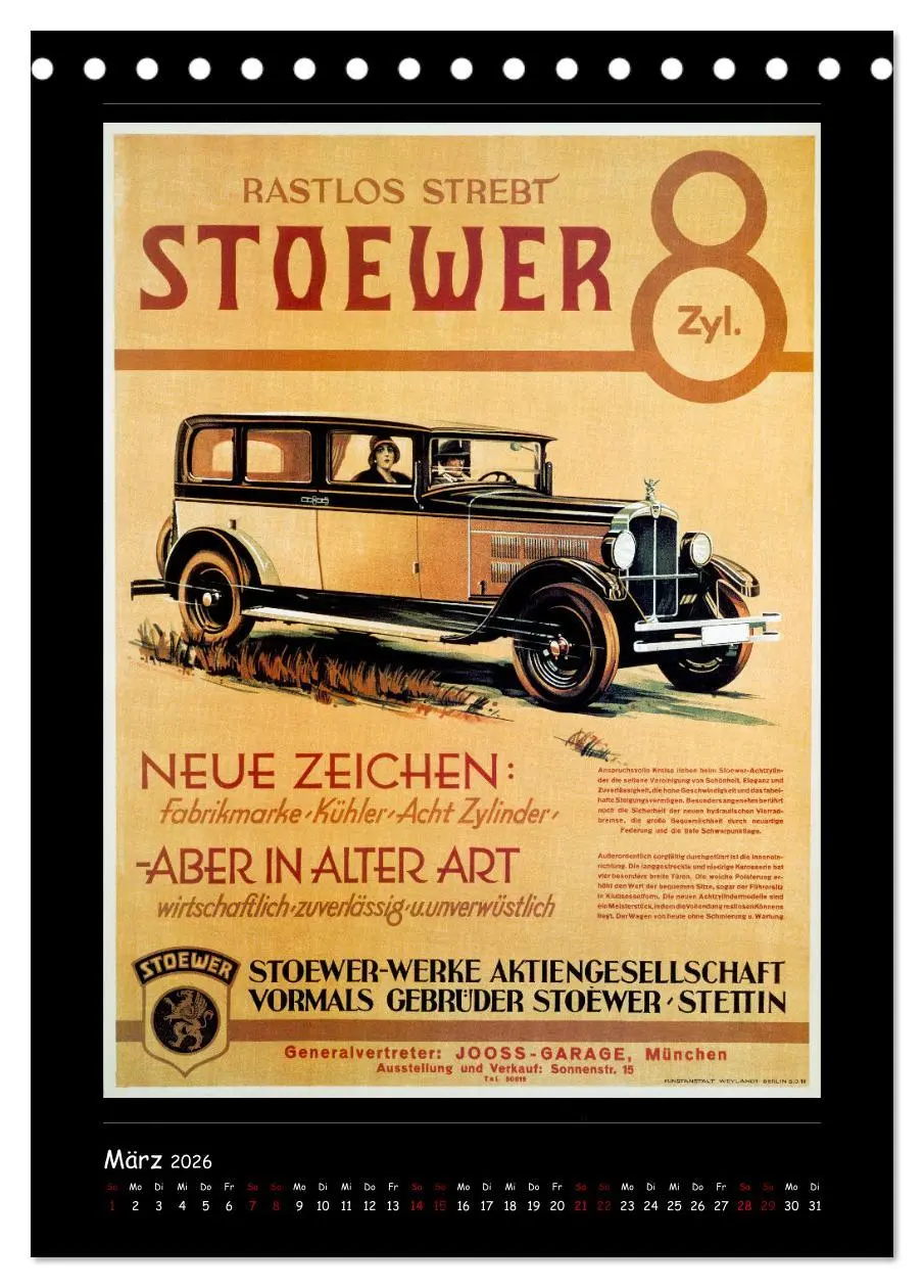 Bild: 9783516350227 | Historische Automobilplakate (Tischkalender 2026 DIN A5 hoch),...
