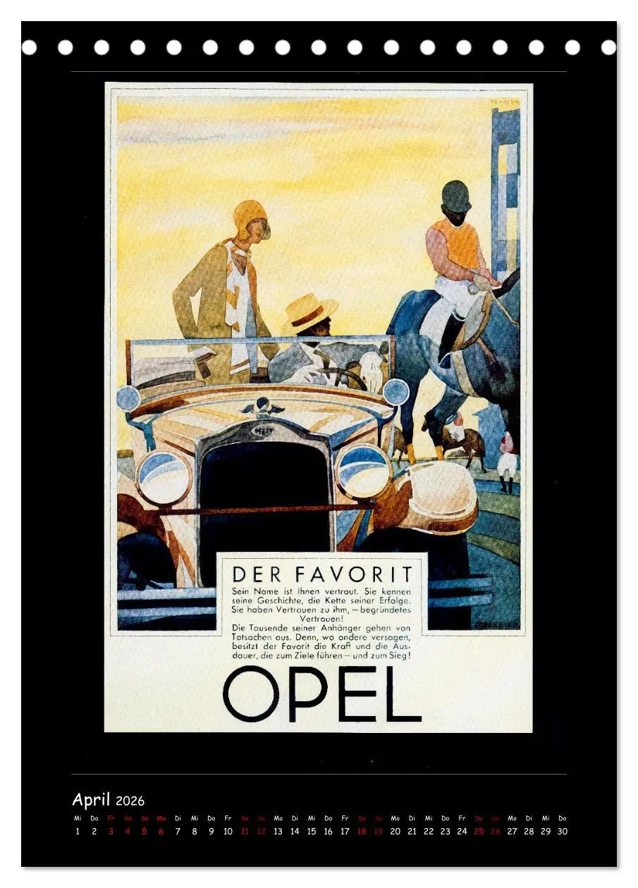 Bild: 9783516350227 | Historische Automobilplakate (Tischkalender 2026 DIN A5 hoch),...