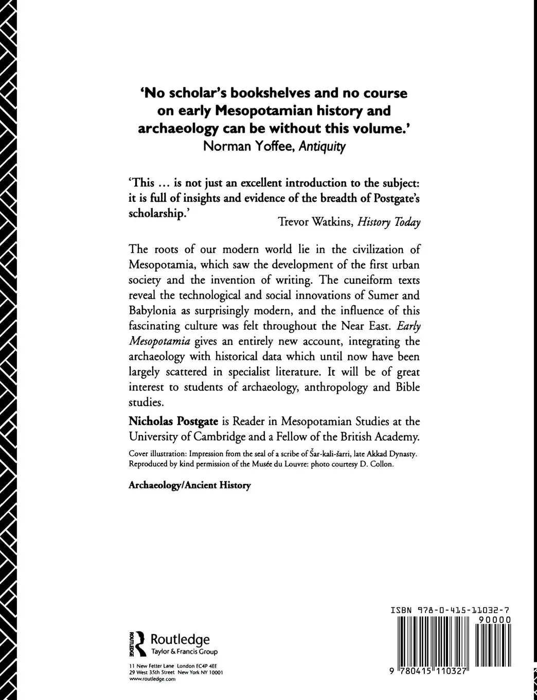 Rückseite: 9780415110327 | Early Mesopotamia | Society and Economy at the Dawn of History | Buch