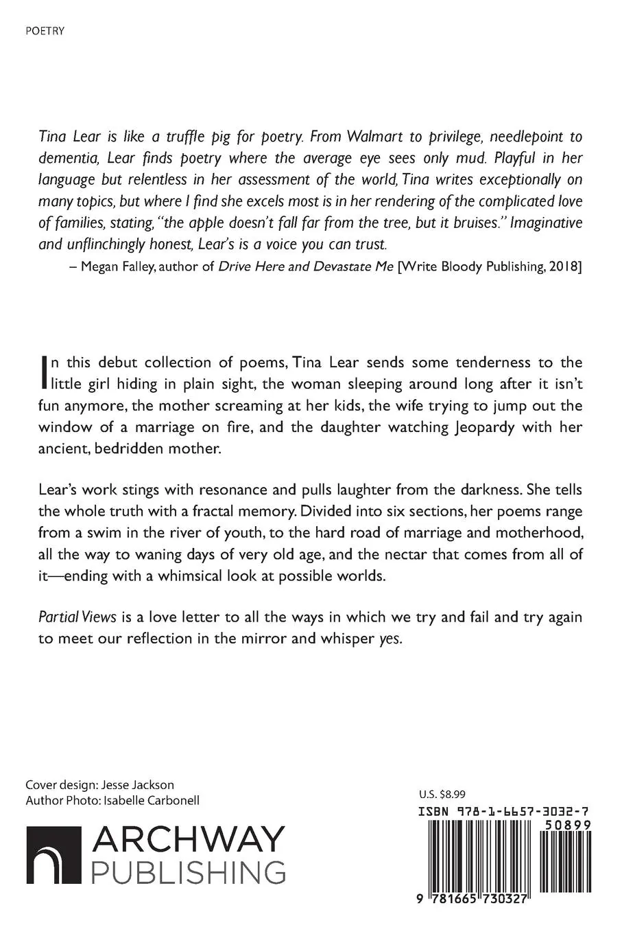 Rückseite: 9781665730327 | Partial Views | A Collection of Poetry | Tina Lear | Taschenbuch