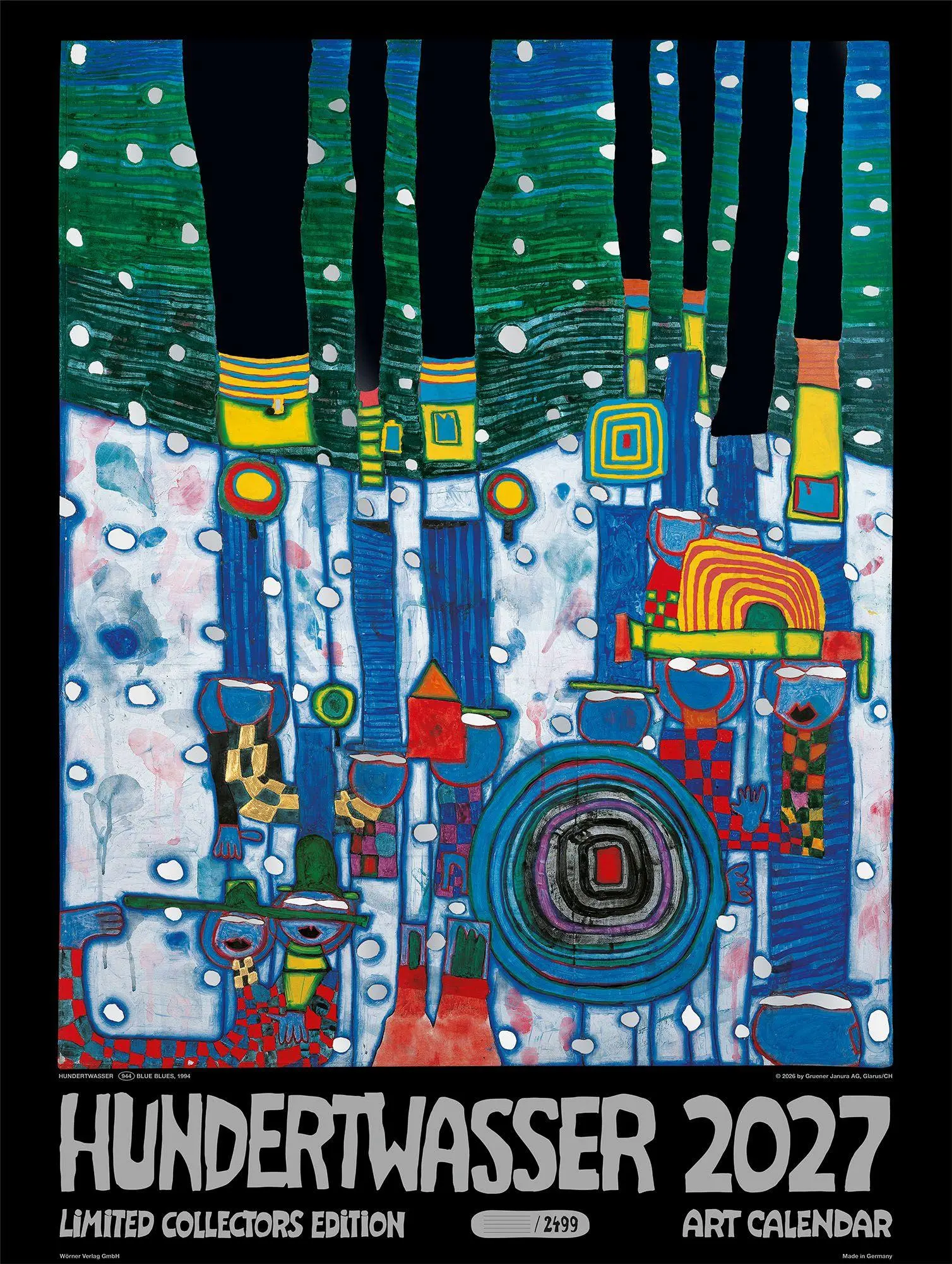 Cover: 9783910430327 | Großer Hundertwasser Art Calendar 2027 | Limited Collectors Edition